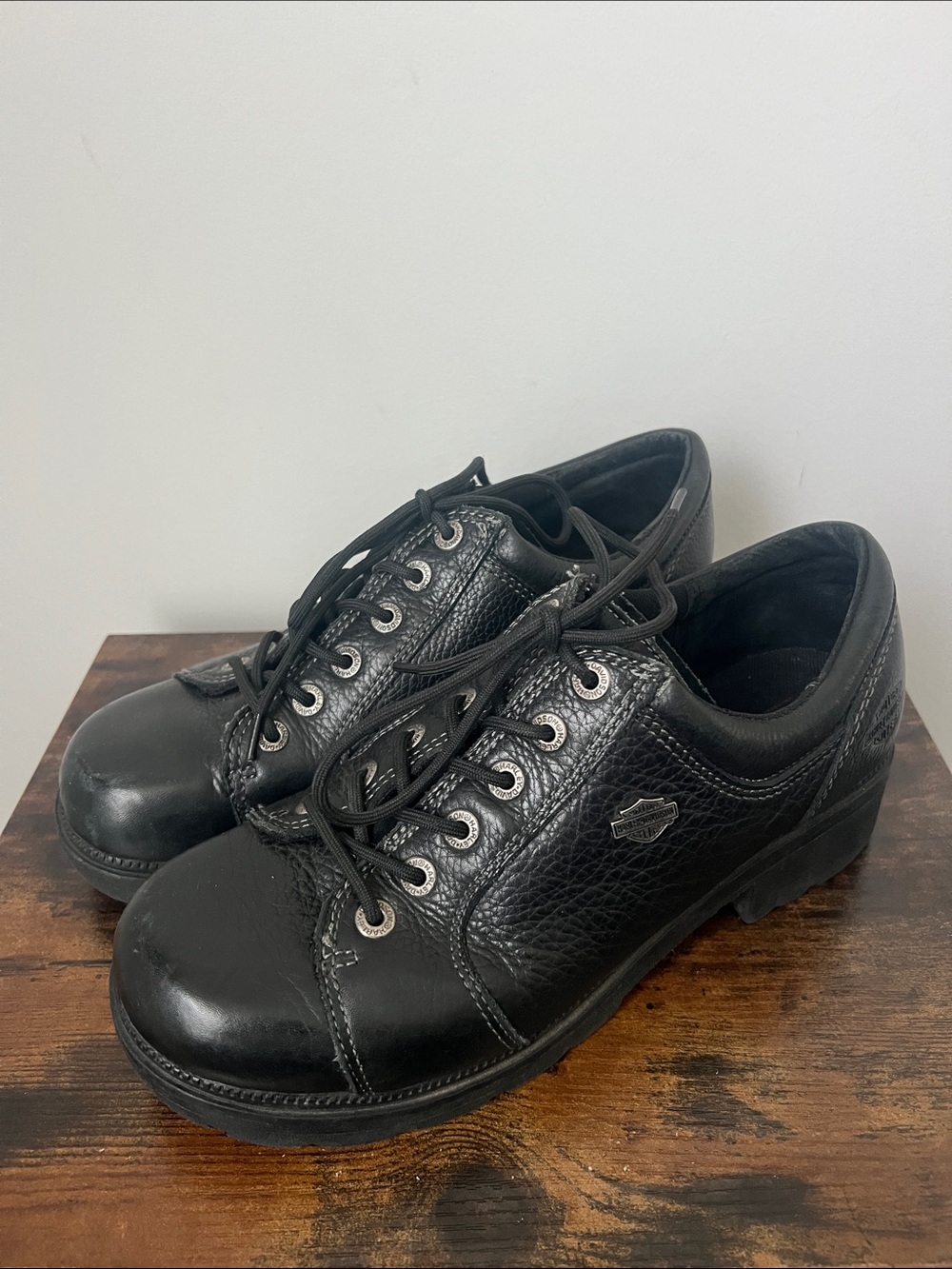 Harley-Davidson women’s black leather oxford shoes size 11 ♣️